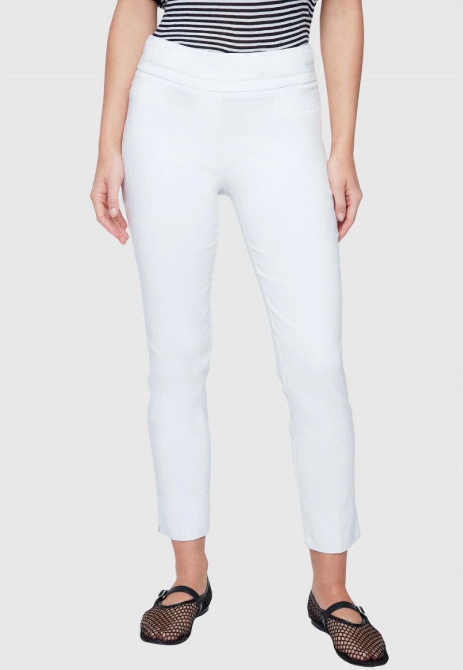 NEW RENUAR pull on ankle pant in white